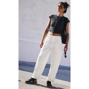 Free People white mesmerize me cargo pants